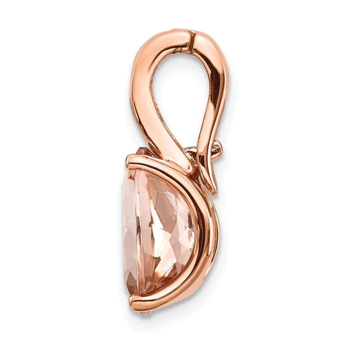 Necklaces Goldia 14k Rose Gold Real Diamond and Morganite Pendant