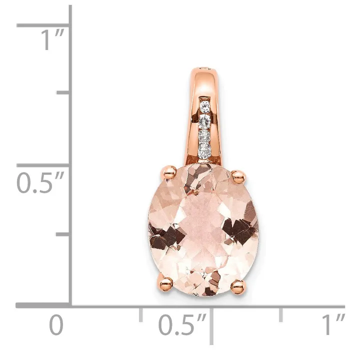 Necklaces Goldia 14k Rose Gold Real Diamond and Morganite Pendant