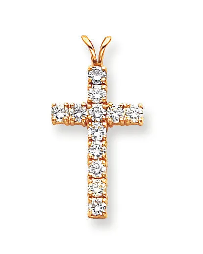 Necklaces Goldiacom 14k AA Diamond Latin Cross Pendant
