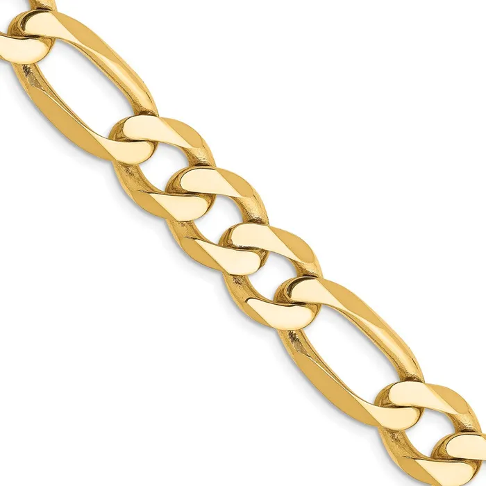 Necklaces MDS Solid 14K Yellow Gold 24 inch 10mm Flat Figaro with Lobster Clasp Chain Necklace Necklaces MDS Solid 14K Yellow Gold 24 inch 10mm Flat Figaro with Lobster Clasp Chain Necklace