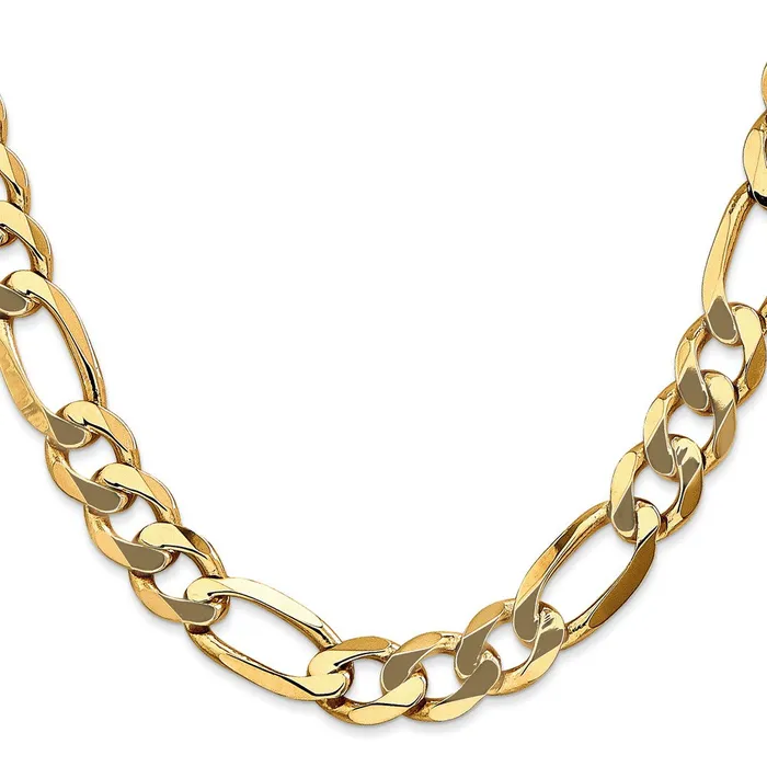 Necklaces MDS Solid 14K Yellow Gold 24 inch 10mm Flat Figaro with Lobster Clasp Chain Necklace Necklaces MDS Solid 14K Yellow Gold 24 inch 10mm Flat Figaro with Lobster Clasp Chain Necklace
