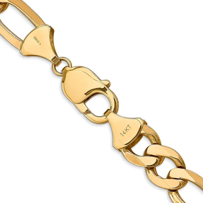 Necklaces MDS Solid 14K Yellow Gold 24 inch 10mm Flat Figaro with Lobster Clasp Chain Necklace Necklaces MDS Solid 14K Yellow Gold 24 inch 10mm Flat Figaro with Lobster Clasp Chain Necklace