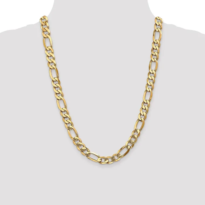 Necklaces MDS Solid 14K Yellow Gold 24 inch 10mm Flat Figaro with Lobster Clasp Chain Necklace Necklaces MDS Solid 14K Yellow Gold 24 inch 10mm Flat Figaro with Lobster Clasp Chain Necklace