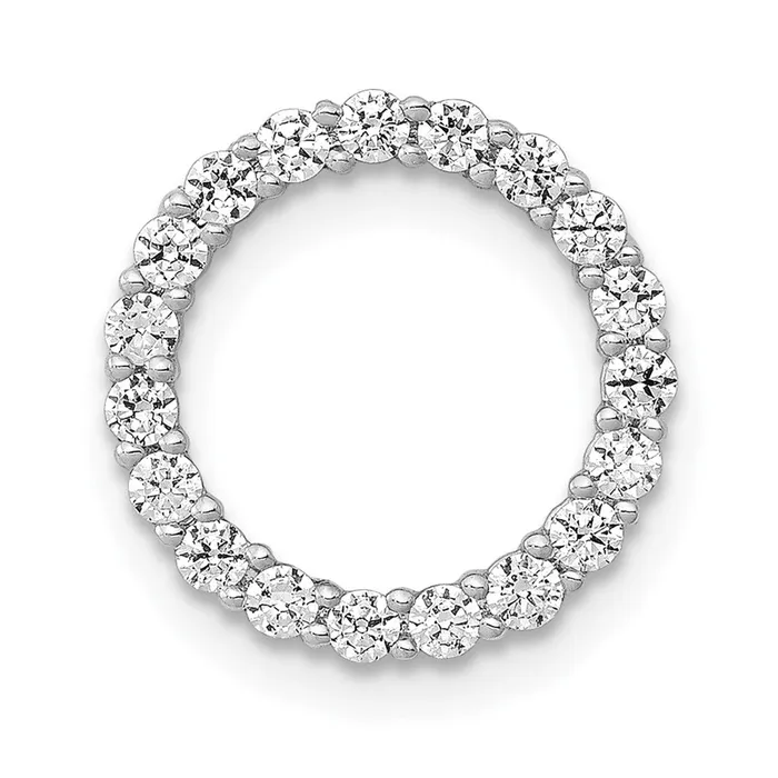 Necklaces Solid 14k White Gold 38ct Simulated CZ Circle Chain Slide Goldia Necklaces Solid 14k White Gold 38ct Simulated CZ Circle Chain Slide Goldia