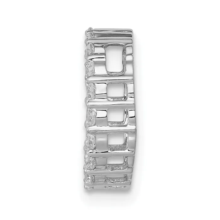 Necklaces Solid 14k White Gold 38ct Simulated CZ Circle Chain Slide Goldia Necklaces Solid 14k White Gold 38ct Simulated CZ Circle Chain Slide Goldia