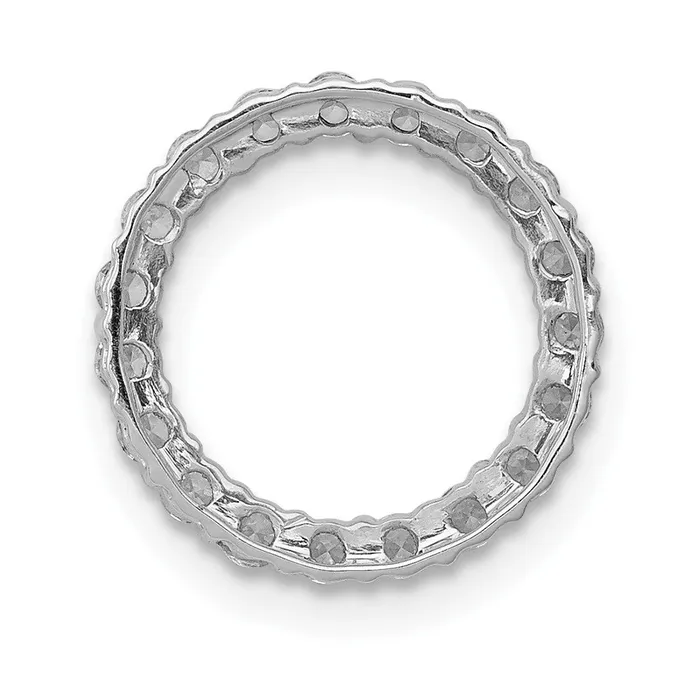 Necklaces Solid 14k White Gold 38ct Simulated CZ Circle Chain Slide Goldia Necklaces Solid 14k White Gold 38ct Simulated CZ Circle Chain Slide Goldia