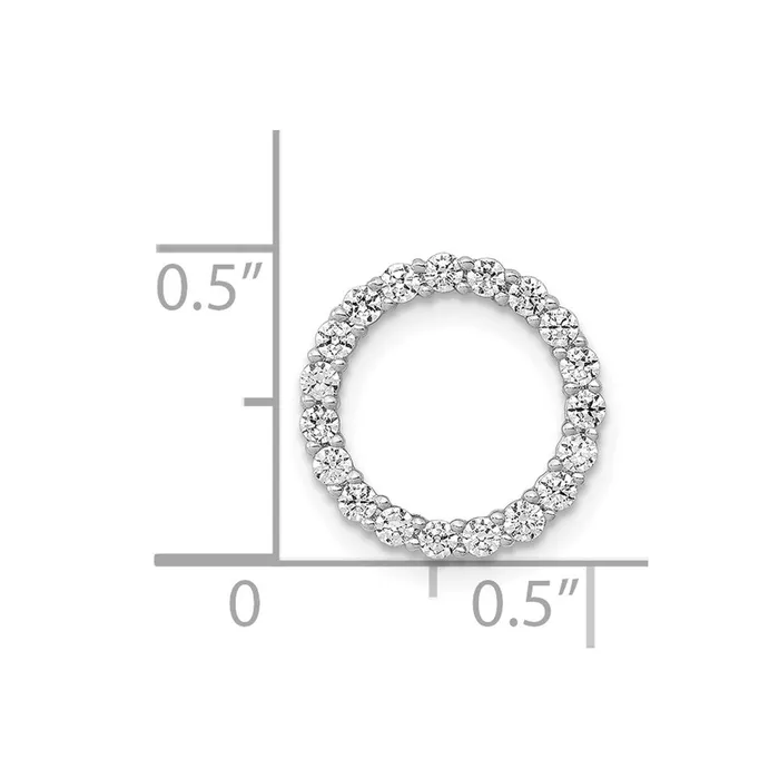 Necklaces Solid 14k White Gold 38ct Simulated CZ Circle Chain Slide Goldia Necklaces Solid 14k White Gold 38ct Simulated CZ Circle Chain Slide Goldia