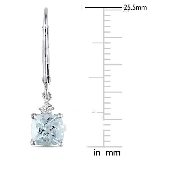 Original AMOUR Aquamarine Leverback Earrings with Diamonds In 10K White Gold JMS always Earrings Original AMOUR Aquamarine Leverback Earrings with Diamonds In 10K White Gold JMS always Earrings