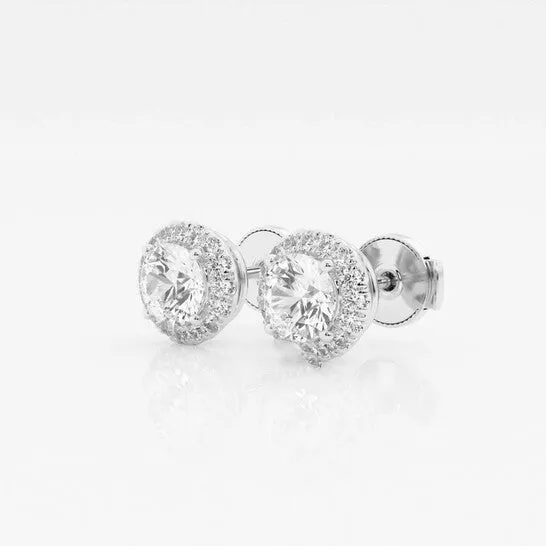 Original Brilliant Diamond 14KT White Gold 1 15 cttw RoundCut Lab Grown Diamond Halo Stud Earrings for Women GSI JMS always Earrings Original Brilliant Diamond 14KT White Gold 1 15 cttw RoundCut Lab Grown Diamond Halo Stud Earrings for Women GSI JMS always Earrings
