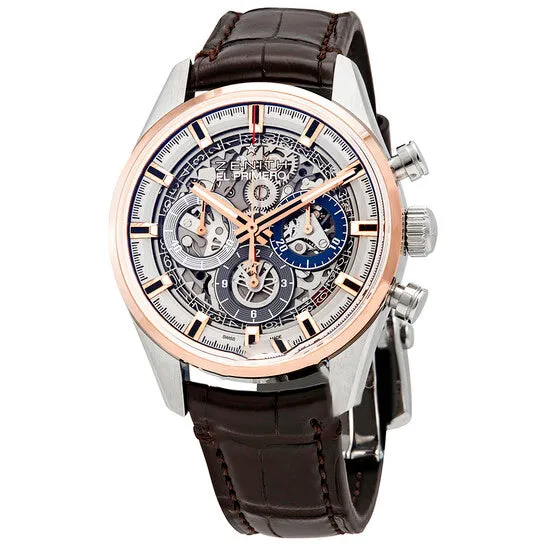 Original Zenith El Primero Chronomaster Stainless Steel Rose Gold Automatic Skeletal Dial Mens Watch 51215140078C810 JMS always Earrings Original Zenith El Primero Chronomaster Stainless Steel Rose Gold Automatic Skeletal Dial Mens Watch 51215140078C810 JMS always Earrings