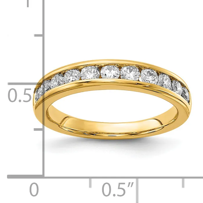 Rings 14k Yellow Gold 34 Ct Lab Grown Diamond VSSI G Channel Set Band Ring Goldia