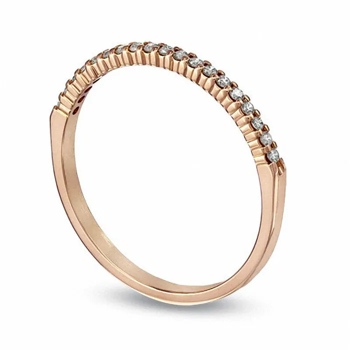 Rings Goldia 017 CT TW Natural Diamond Band in Solid 10K Rose Gold Rings Goldia 017 CT TW Natural Diamond Band in Solid 10K Rose Gold