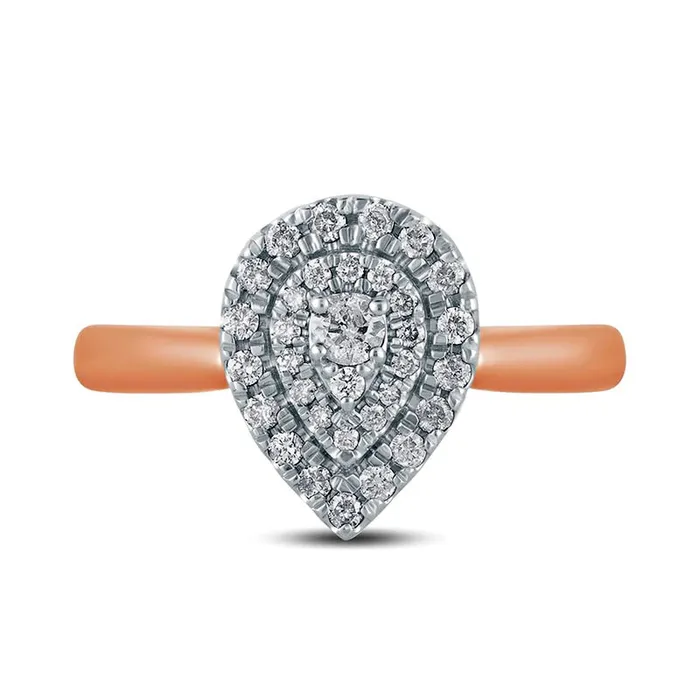 Rings Goldia 033 CT TW Composite Natural Diamond Double PearShaped Frame Engagement Ring in Solid 14K Rose Gold Rings Goldia 033 CT TW Composite Natural Diamond Double PearShaped Frame Engagement Ring in Solid 14K Rose Gold
