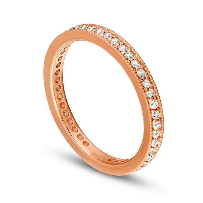 Rings Goldia 050 CT TW Natural Diamond Antique VintageStyle Eternity Wedding Band in Solid 18K Rose Gold GSI2 Rings Goldia 050 CT TW Natural Diamond Antique VintageStyle Eternity Wedding Band in Solid 18K Rose Gold GSI2