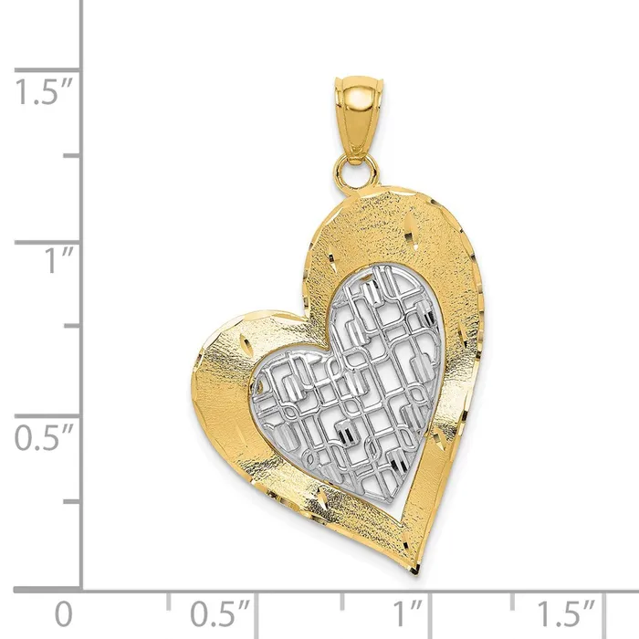 Rings Goldia 14k Twotone Gold Polished Heart Pendant