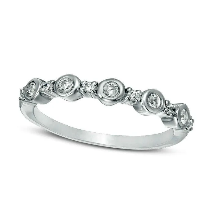Rings Goldia Convertibilities 038 CT TW Natural Diamond Station ThreeinOne Ring in Sterling Silver Rings Goldia Convertibilities 038 CT TW Natural Diamond Station ThreeinOne Ring in Sterling Silver