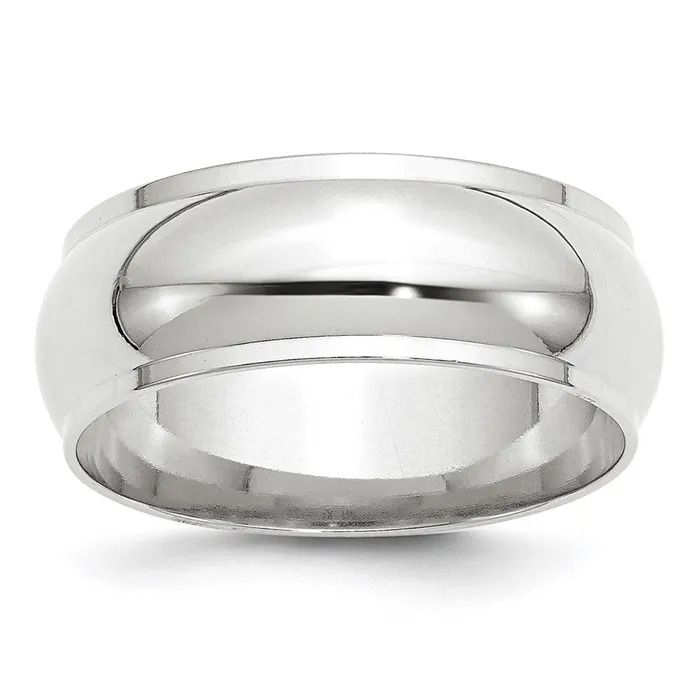 Rings Goldia Solid 14K White Gold 8mm Half Round with Edge MensWomens Wedding Band Ring Size 55 Rings Goldia Solid 14K White Gold 8mm Half Round with Edge MensWomens Wedding Band Ring Size 55
