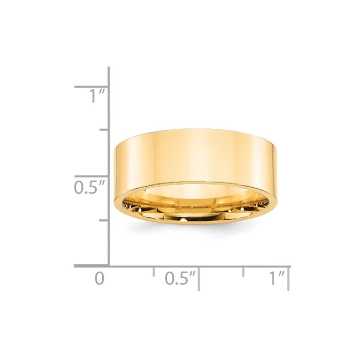 Rings Goldia Solid 14K Yellow Gold 8mm Standard Flat Comfort Fit MensWomens Wedding Band Ring Size 125 Rings Goldia Solid 14K Yellow Gold 8mm Standard Flat Comfort Fit MensWomens Wedding Band Ring Size 125