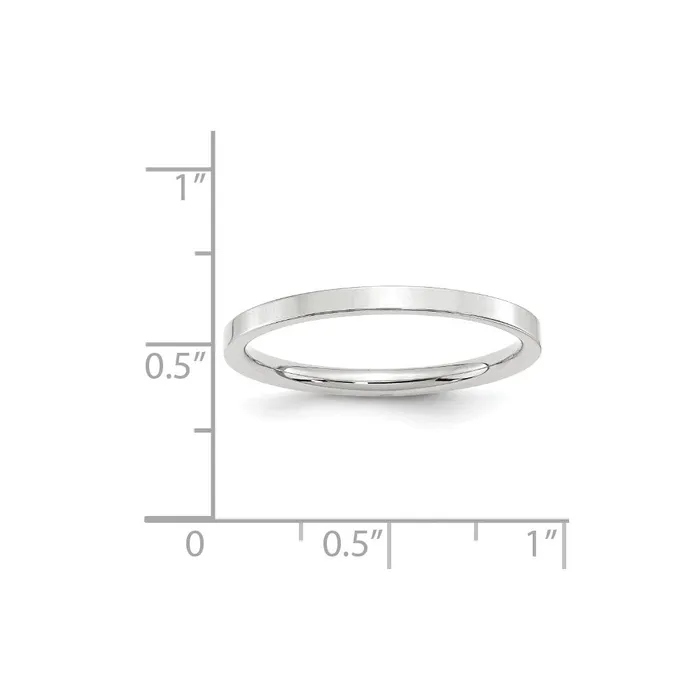 Rings Goldia Solid 18K White Gold 2mm Standard Flat Comfort Fit MensWomens Wedding Band Ring Size 7
