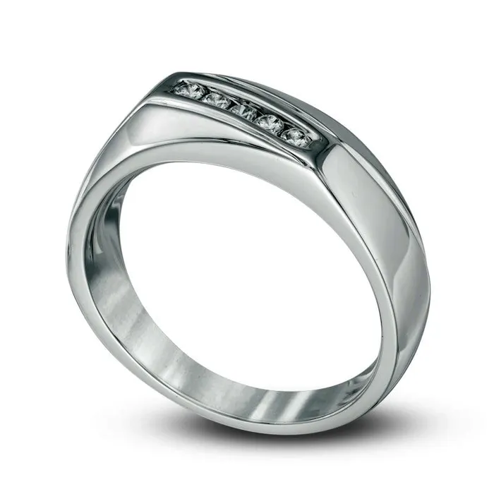 Rings Mens 020 CT TW Natural Diamond Wedding Band in Solid 10K White Gold Goldia Rings Mens 020 CT TW Natural Diamond Wedding Band in Solid 10K White Gold Goldia