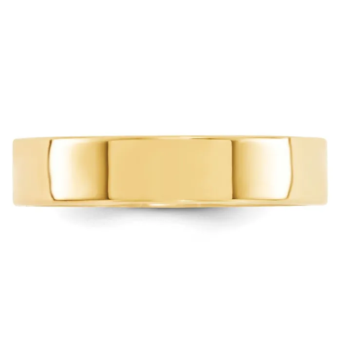 Solid 10K Yellow Gold 5mm Standard Flat Comfort Fit MensWomens Wedding Band Ring Size 125 Goldia Rings