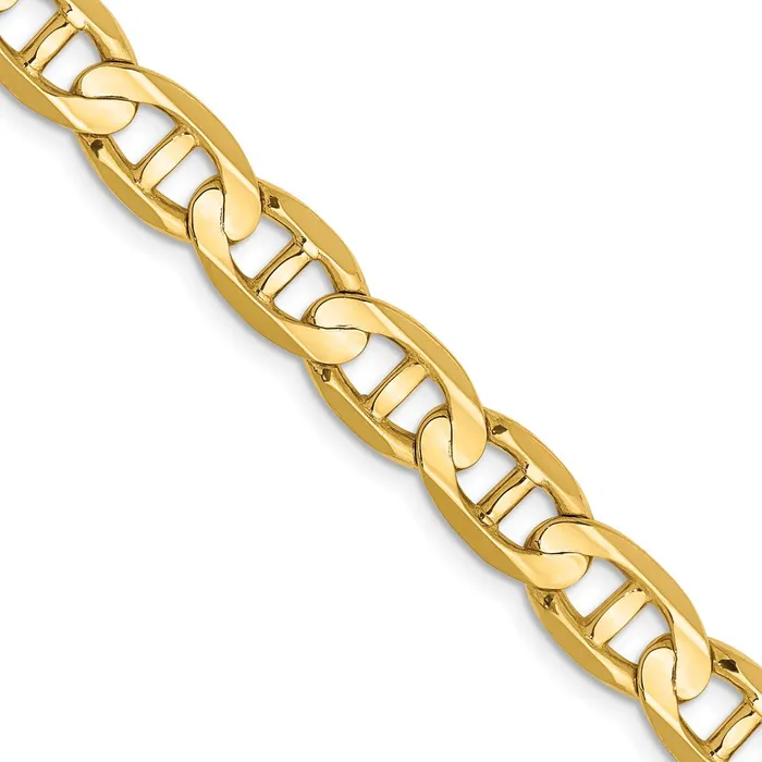 Solid 14K Yellow Gold 24 inch 7mm Concave Anchor with Lobster Clasp Chain Necklace MDS Necklaces Solid 14K Yellow Gold 24 inch 7mm Concave Anchor with Lobster Clasp Chain Necklace MDS Necklaces