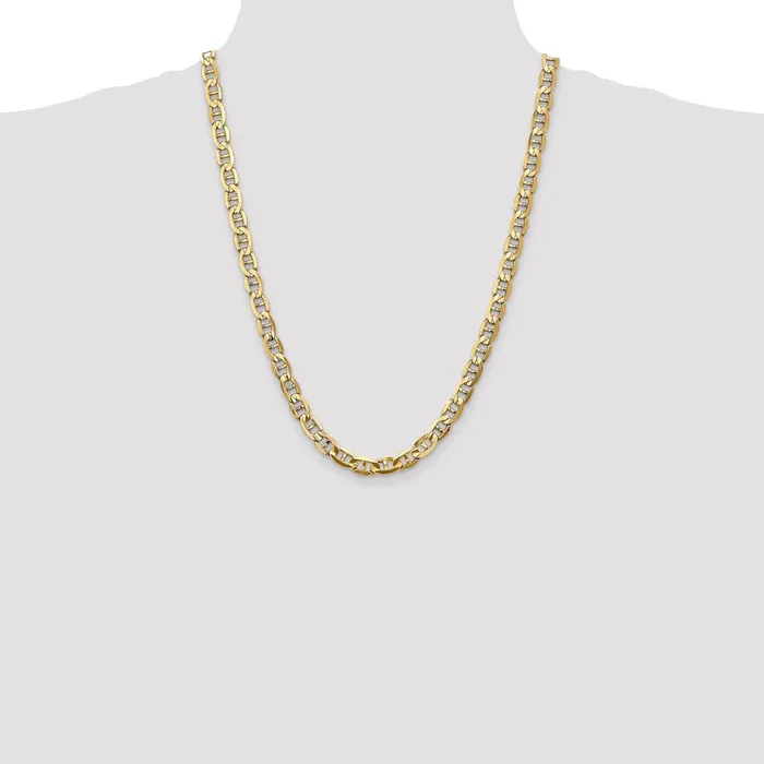 Solid 14K Yellow Gold 24 inch 7mm Concave Anchor with Lobster Clasp Chain Necklace MDS Necklaces Solid 14K Yellow Gold 24 inch 7mm Concave Anchor with Lobster Clasp Chain Necklace MDS Necklaces