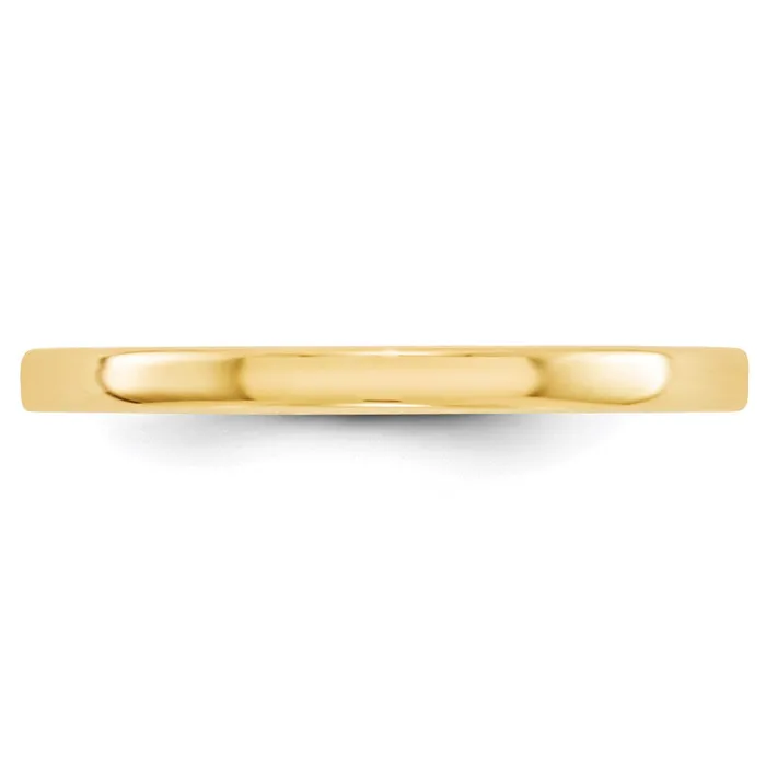 Solid 14K Yellow Gold 2mm Light Weight Flat MensWomens Wedding Band Ring Size 14 Goldia Rings