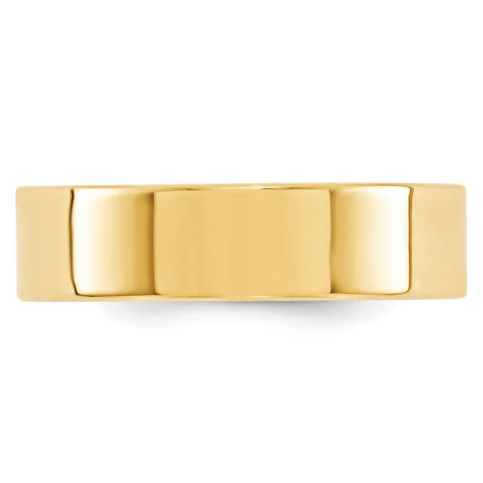 Solid 14K Yellow Gold 6mm Standard Flat Comfort Fit MensWomens Wedding Band Ring Size 65 Goldia Rings
