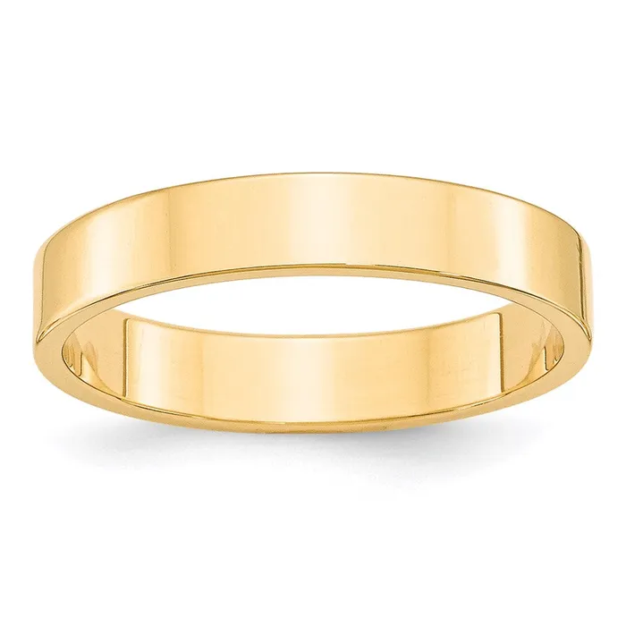 Solid 18K Yellow Gold 4mm Light Weight Flat MensWomens Wedding Band Ring Size 12 Goldia Rings
