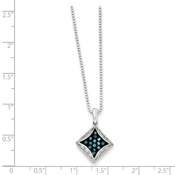 Sterling Silver Blue u0026 White Diamond Pendant Goldia Necklaces