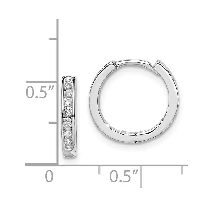 Sterling Silver Rhodium Diamond Huggie Earrings Goldia Earrings