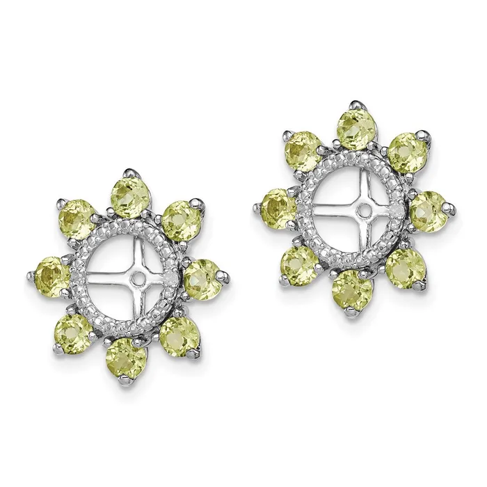Sterling Silver Rhodium Diamond u0026 Peridot Earring Jacket Goldia Earrings