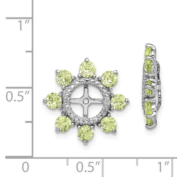 Sterling Silver Rhodium Diamond u0026 Peridot Earring Jacket Goldia Earrings