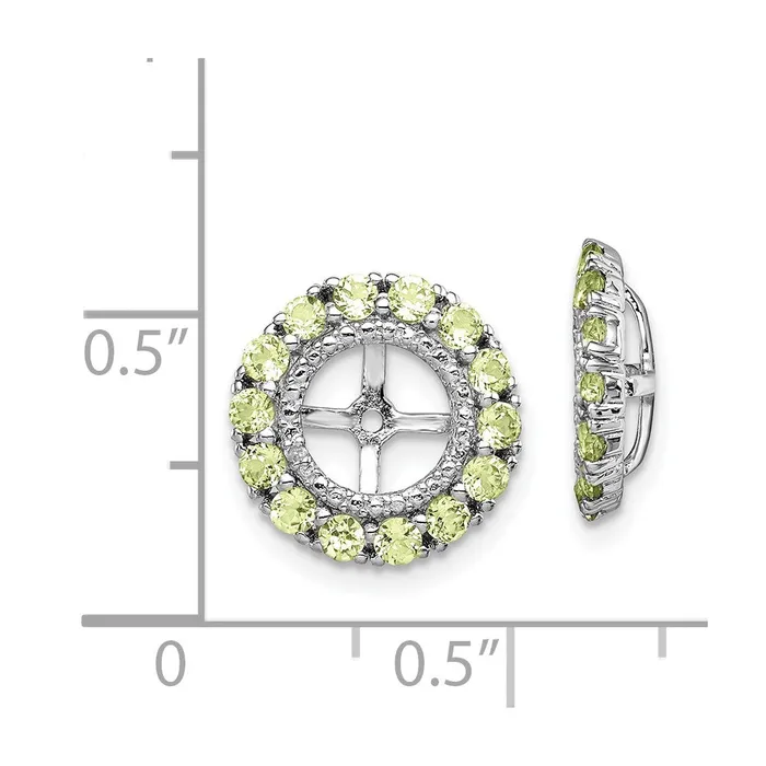 Sterling Silver Rhodium Diamond u0026 Peridot Earring Jacket Goldia Earrings