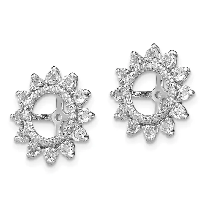 Sterling Silver Rhodium Diamond u0026 White Topaz Earring Jacket Goldia Earrings