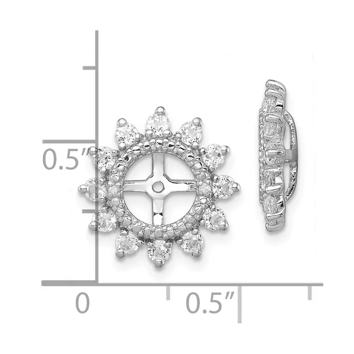 Sterling Silver Rhodium Diamond u0026 White Topaz Earring Jacket Goldia Earrings