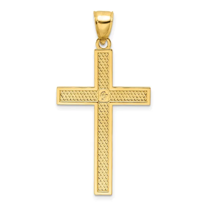 14K Polished Beaded Cross Pendant TreasureFineJewelers Necklaces