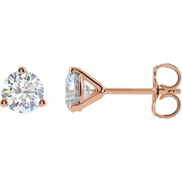 14K Rose Gold 1 14 CTW LabGrown Diamond Stud Earrings TreasureFineJewelers Earrings