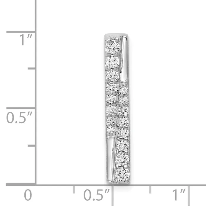 14k White Gold 12ct Diamond Fancy Bar Chain Slide TreasureFineJewelers Necklaces