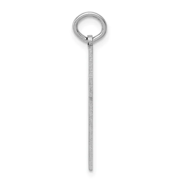 14K White Gold Laser Designed Cross Charm TreasureFineJewelers Charm Necklaces