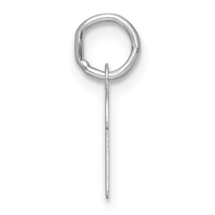 14k White Gold Small Script Letter P Initial Charm TreasureFineJewelers Charm Necklaces