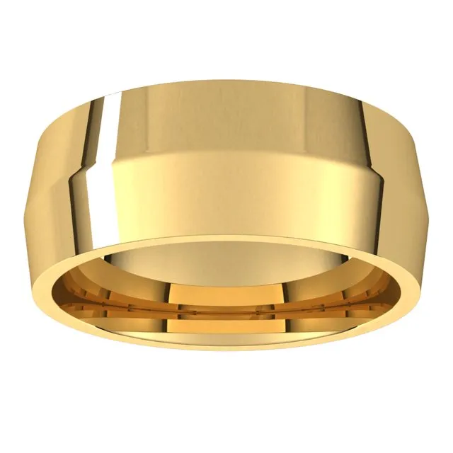 14K Yellow Gold 8 mm Knife Edge Comfort Fit Wedding Band TreasureFineJewelers Rings