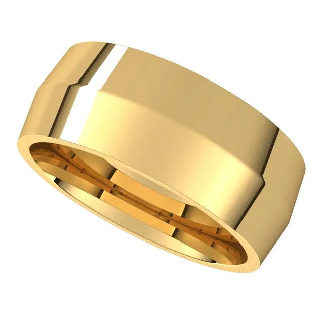 14K Yellow Gold 8 mm Knife Edge Comfort Fit Wedding Band TreasureFineJewelers Rings