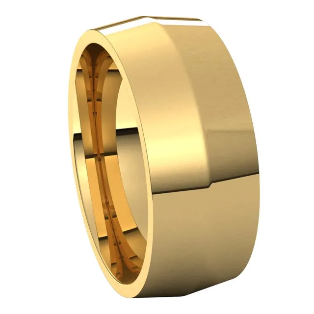 14K Yellow Gold 8 mm Knife Edge Comfort Fit Wedding Band TreasureFineJewelers Rings