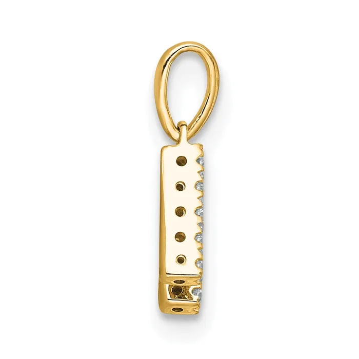 14k Yellow Gold Diamond Letter H Initial with Bail Pendant TreasureFineJewelers Necklaces