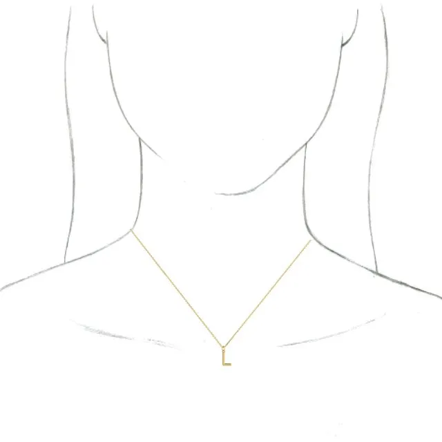 14K Yellow Gold Initial L Dangle 16 Necklace TreasureFineJewelers Necklaces