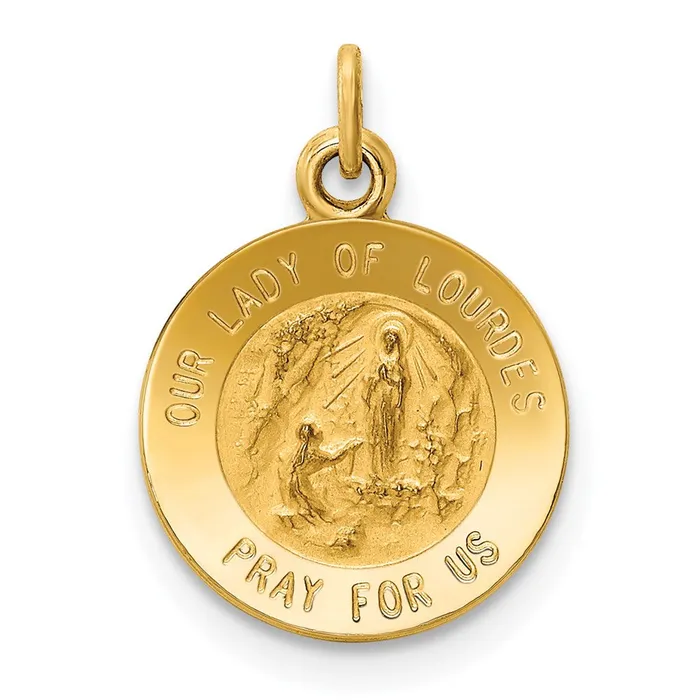 14k Yellow Gold Our Lady of Lourdes Medal Charm TreasureFineJewelers Charm Necklaces 14k Yellow Gold Our Lady of Lourdes Medal Charm TreasureFineJewelers Charm Necklaces