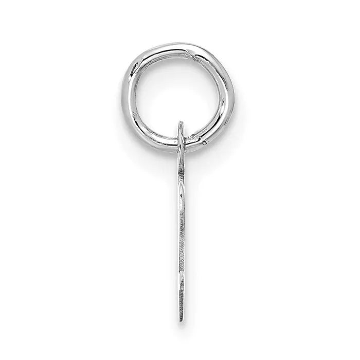 Charm Necklaces 10k White Gold Small Script Initial V Charm TreasureFineJewelers