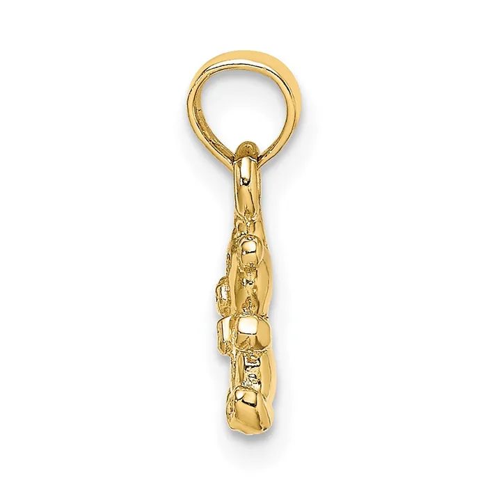 Charm Necklaces TreasureFineJewelers 14K 3D Mini Teddy Bear Charm